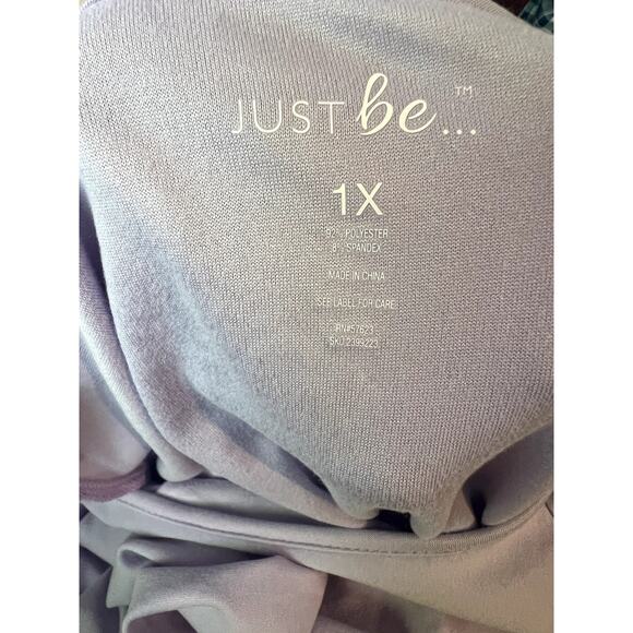 JUST BE Lavender Purple Cotton Romper Dress Elastic Drawstring Waist 1X - Picture 6 of 6